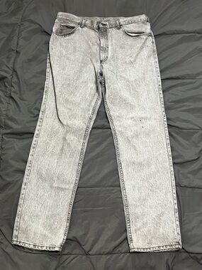 Vintage LEE Riders Gray Faded Acid Wash Jeans Union Tag 38x32